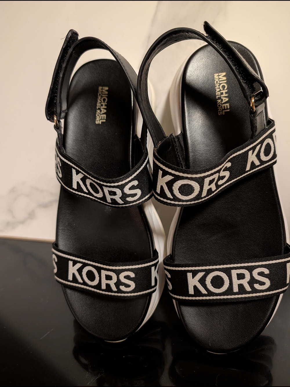 Michael Kors Peggy Sport Platform Sandals Size 8.5 Used Exc - Picture 6 of 10